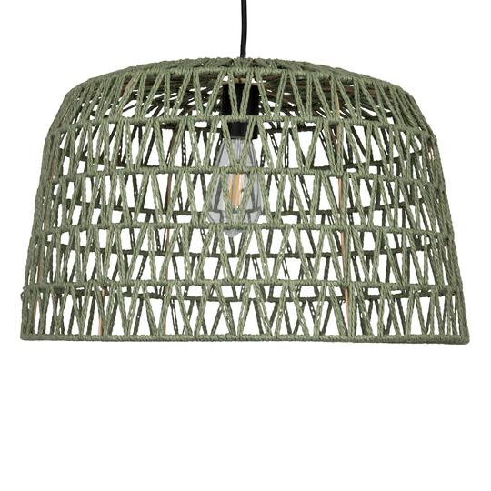 Hello Honey® 19.5" Boho Open Weave Metal and Paper Rope Ceiling Light